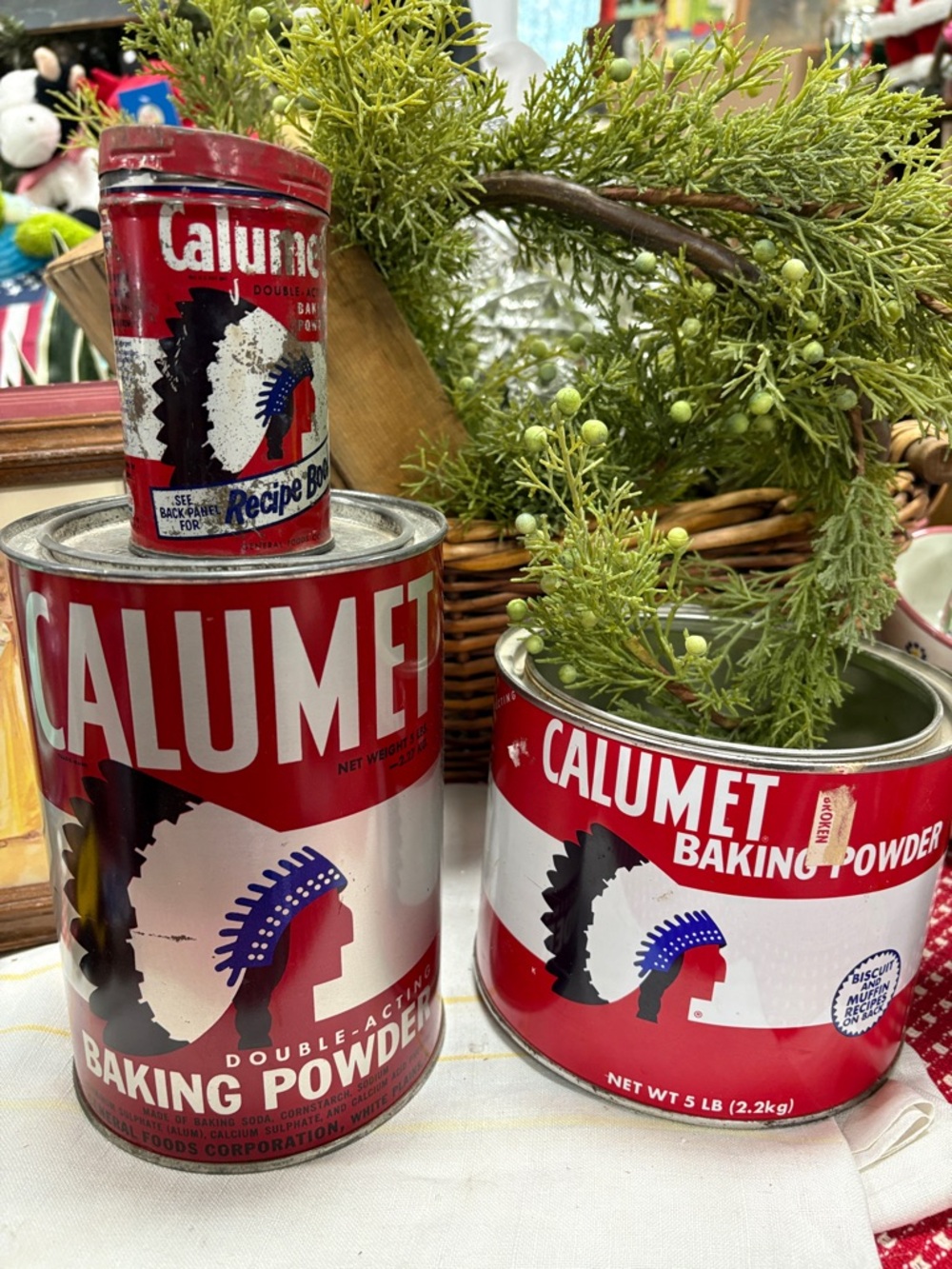 Red Baking Powder Canister Calumet